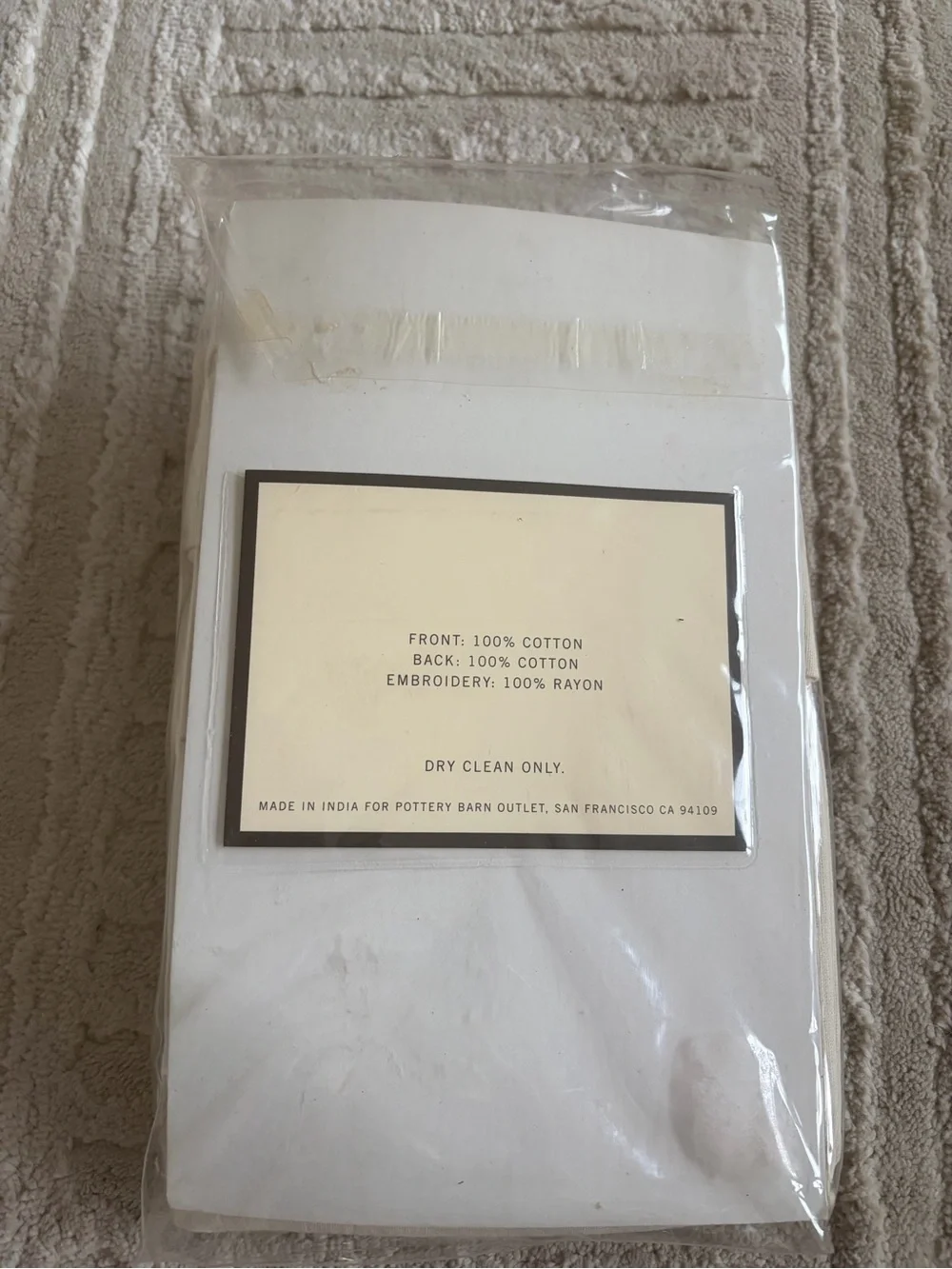 Pottery Barn cream linen